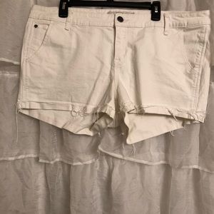 Torrid white jean shorts